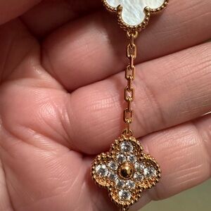 18k RG plated over silver 925 bracelet with white stone and cubic zirconia